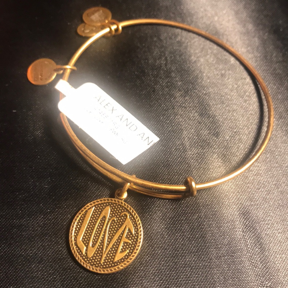 Bohemian gold LOVE bracelet by Alex and Ani